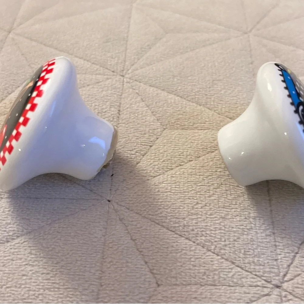 Set of Mary Engelbreit Ceramic (1)Cherry and (1)Kettle Drawer or Cabinet Pulls